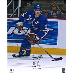 Fanatics Brian Leetch New York Rangers Autographed Blue Jersey Skating Photograph with Multiple Inscriptions - Limited Edition #2 of 9