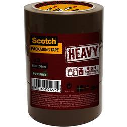 Scotch 3M HV5066TB pakketape HEAVY, 3 ruller, 50 mm x 66 m, brun