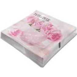 PAW TaT Napkins Roses in a Cup, TaT Napkins 3-ply 33x33cm 1/4 folded 20pcs in the package