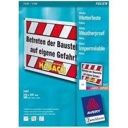 Avery Zweckform 3487 130 micron hvid A4 (210 x 297 mm) 100 ark film