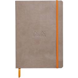 Rhodia Rhodiarama flexibles Notizbuch A5 80 Blatt liniert taupe 90g, mit Gummizugverschluss Clairefontaine 3037921174043