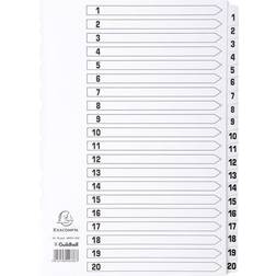 Exacompta Guildhall Mylar Index 1-20 A4 White
