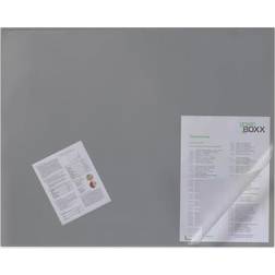 Durable Desk Mat with Transparent Overlay 650 x 520mm Grey