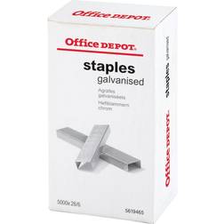 Office Depot 26/6 Staples 5619465 Metal Silver Pack of 5000