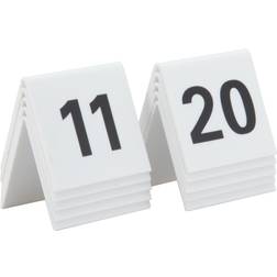 Securit Set Da 10 Numeri Da Tavolo 11-20 Per Caffè Ristoranti Bar Acrilico 5,2x5,2x4,5 cm Colore Bianco