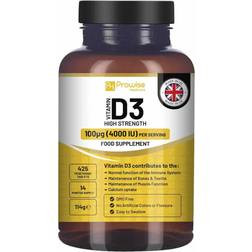 Prowise Healthcare Vitamin D3 4000IU High Strength I 425 Vegetarian Tablets