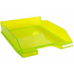 Exacompta Office Letter Tray Midi Combo Pack of 6 Translucent Gloss, Lime Green