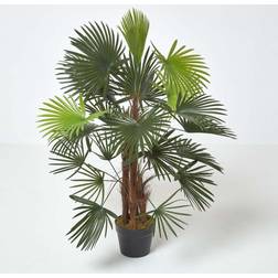 Homescapes Green 'Lady Palm' Tree Artificial Rhapis Plant with Pot, 90 cm Artificial Plant