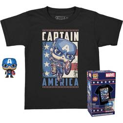 Funko Pocket POP! & Tee Marvel - Captain America Youth Shirt #296 with Adult Black