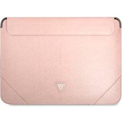 Guess Protective Macbook Sleeve 13" 14" Saffiano Triangle Pink