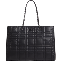 Calvin Klein Re-Lock Quilt Tote W/Lpt Cmpt Black