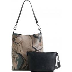 Desigual Polyethylen Uld Håndtaske Med Aftagelig Håndtag - Brun