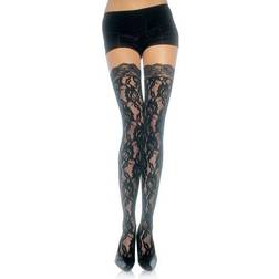 Leg Avenue Halterlose Strümpfe mit Rosenmuster