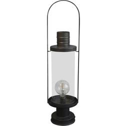 Fransk stallykta inkl. lampa & timer H63 Ø16 cm antikt kol 1 st Lanterne