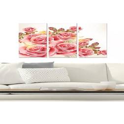 Furniturebox Floral 3-pack Flerfärgad 20x50 cm Tavla