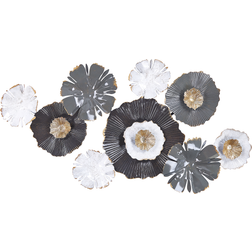 Beliani Modern Decorative Wall Deco Accent Piece Flowers Multicolour Potassium White Wanddekoration