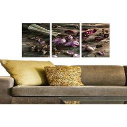 Furniturebox Floral 3-Pack Flerfärgad 20X50 20x50 cm Tavla