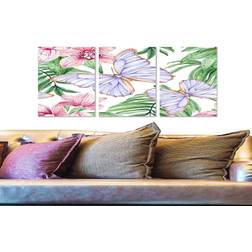 Floral 3-pack Flerfärgad 20x50 cm Tavla