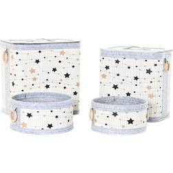 Dkd Home Decor Set med Stjerner Bambus Filt (41 x 31 x 42 cm) (4 Dele) Kurv