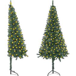 vidaXL för hörn med LED grön 150 cm PVC Julgran