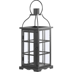 Beliani Modern Decorative Iron Display Accessory Lamp 52 cm Black Clara Black Laterne