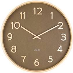 Karlsson Pure Medium Grain Mosgrøn Træ Wall Clock