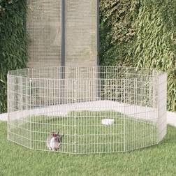 vidaXL Conigliera Con 12 Pannelli 54x80 cm Ferro Zincatocod MXL 121394
