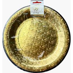 Santex Glitrende Paptallerkener Guld