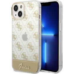 Guess iPhone 14 Plus Cover Bottom Stripe Script Logo Guld