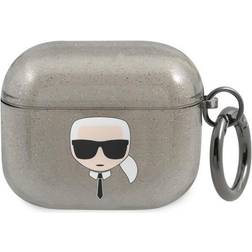 Karl Lagerfeld Case KLAPUKHGK Apple AirPods Pro cover black/black Glitter`s Head