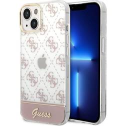 Guess iPhone 14 Plus Cover Bottom Stripe Script Logo Lyserød