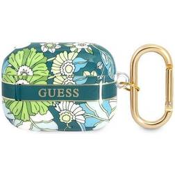 Guess GUAPHHFLN AirPods Pro cover zielony/green Flower Strap Collection