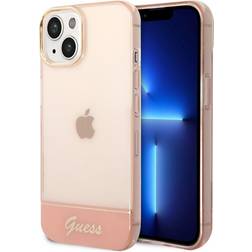 Guess iPhone 14 Plus Cover Translucent Lyserød