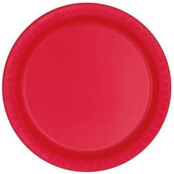 Unique Red 9" Christmas Paper Plates 8pk