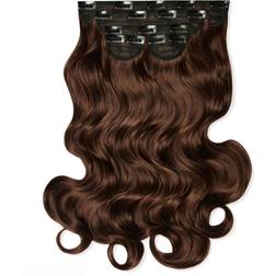 Lullabellz Super Thick Curly Clip In Hair Extensions 22 inch 5-pack Choc Brown