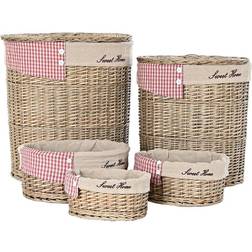 Dkd Home Decor Set med Natur Polyester flet (51 x 37 x 56 cm) (5 Dele) Kurv