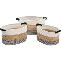 Dkd Home Decor Kurvesæt Beige Bomuld Naturlig fiber (42 x 32 x 24 cm) (3 Dele) Kurv