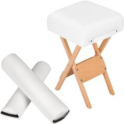 tectake Massageudstyr 1 Skammel 2 Ruller Hvid