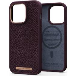 Njord byELEMENTS Coque pour iPhone 14 Pro MagSafe en Cuir de Saumon Violet