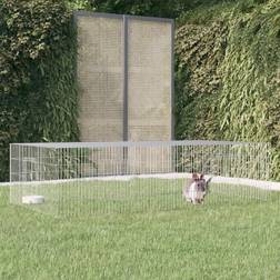vidaXL 2-panels kaninbur 220x110x55 galvaniseret jern