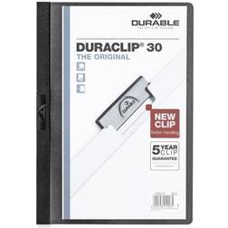 Durable DURACLIP ORIGINAL 30 Klemmefil for A4 kapacitet: 30 ark hvid med transparent frontdække (pakke med 5)