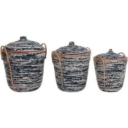 Dkd Home Decor "Korg set Rattan Boho (51 x 51 x 65 cm) Korg