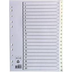 Staples Plastregister A4 1-20 vit