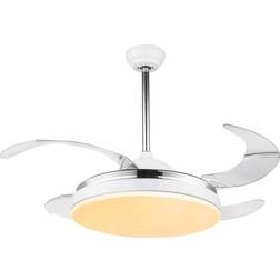 Globo Lighting Cabrera LED ceiling fan, CCT, white