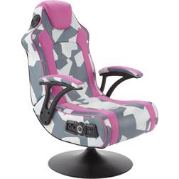 X-Rocker Geo Camo Audio Gaming Chair with Vibration, Pink