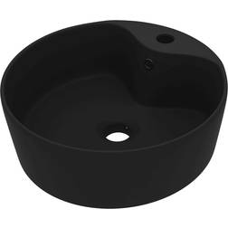 vidaXL Lavabo De Luxe Avec Trop-plein Noir Mat 36 x 13 cm Céramique