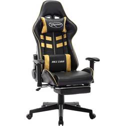 Be Basic Sedia da Gaming con Poggiapiedi Nera e Oro in Similpelle