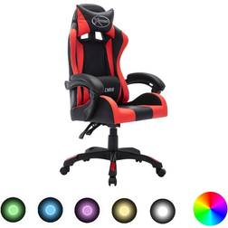 Basic Home Vidaxl Fauteuil de jeux vidéo avec led rvb Rouge et noir Similicuir Rouge et noir