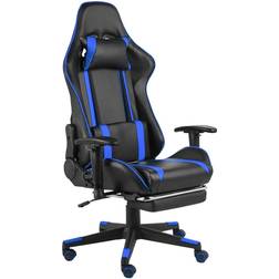 Be Basic Silla gaming giratoria con reposapiés PVC azul vidaXL