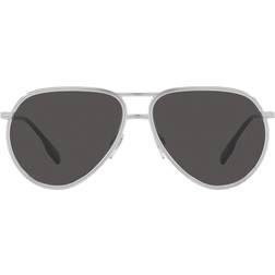 Burberry Scott Pilot Silver Frame Dark